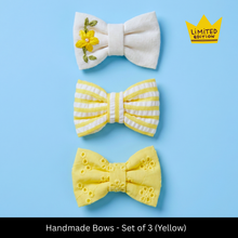 Load image into Gallery viewer, Here Comes The Sun - Set of 3 Small Bows
