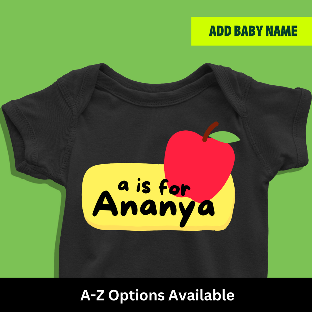 A For Baby Name Personalized Onesie or T Shirt