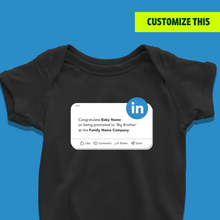 Load image into Gallery viewer, Linkedin Promotion Update: Big Brother/ Big Sister Onesie