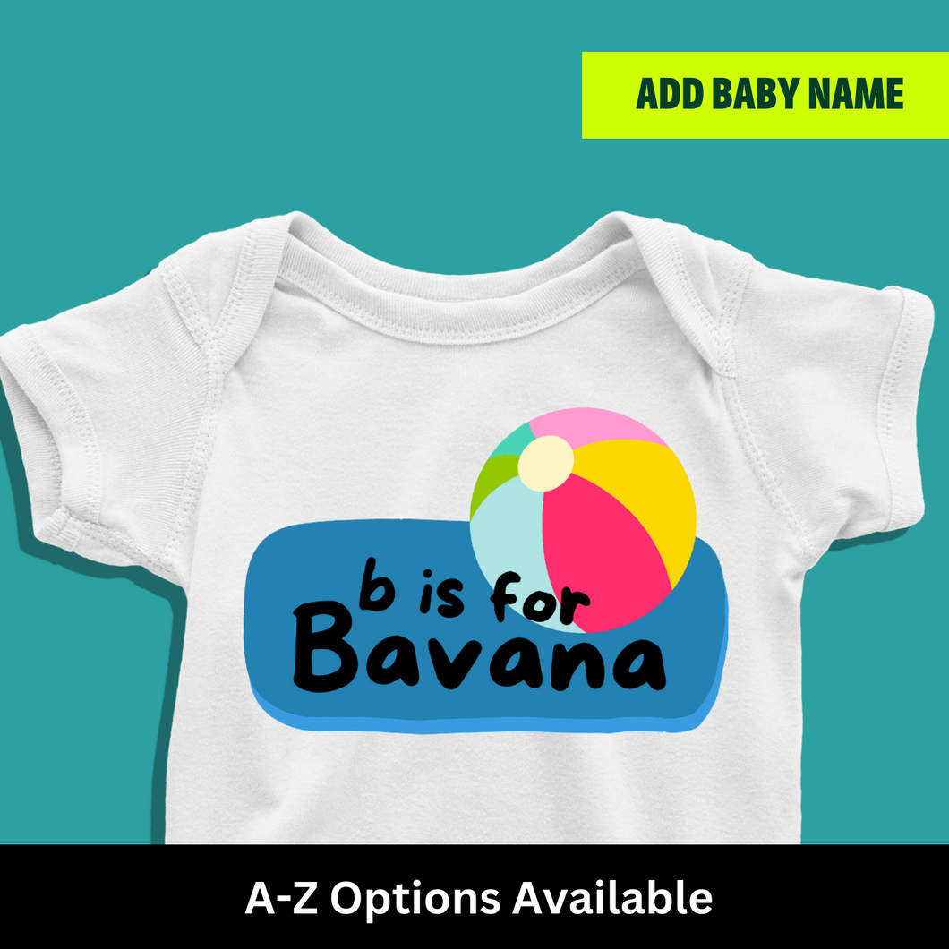 B For Baby Name Personalized Onesie or T Shirt
