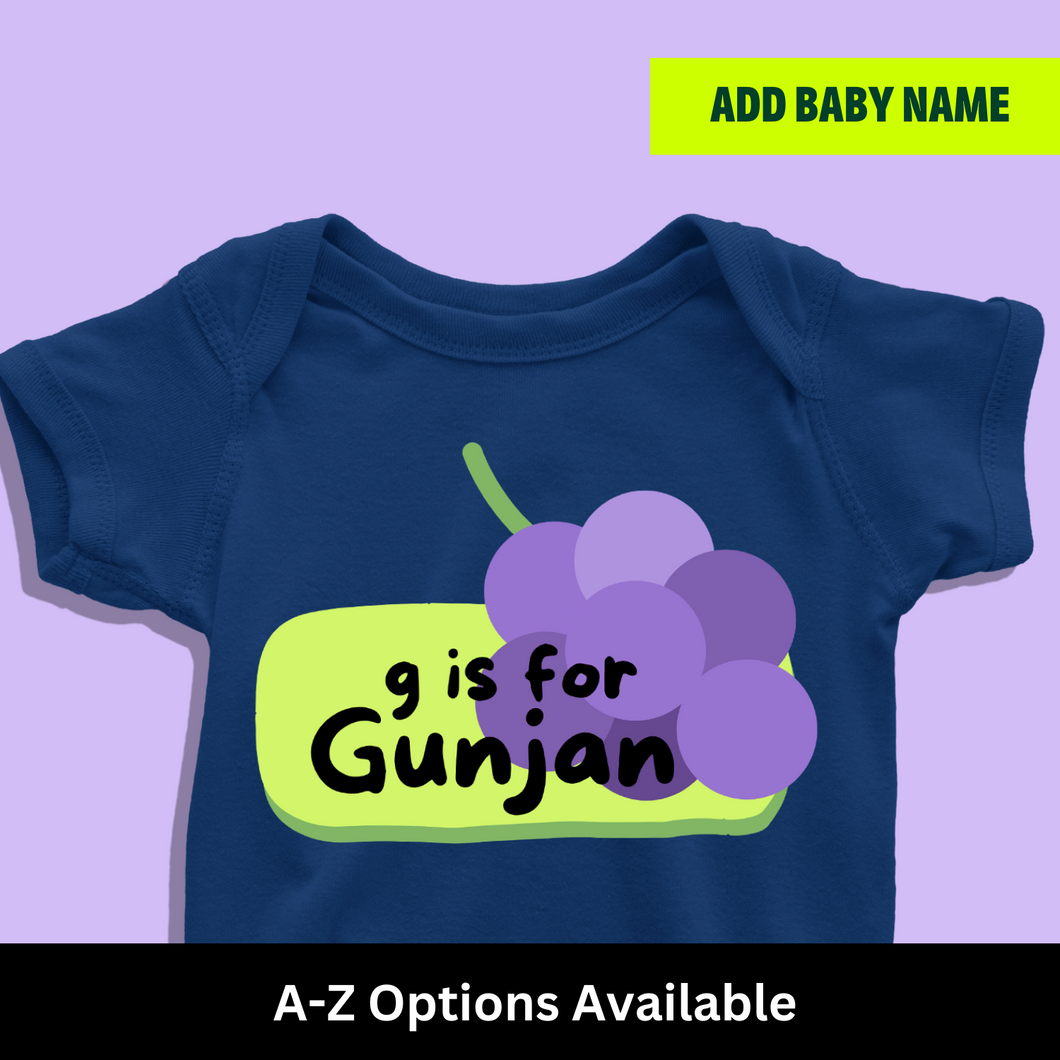 G For Baby Name Personalized Onesie or T Shirt