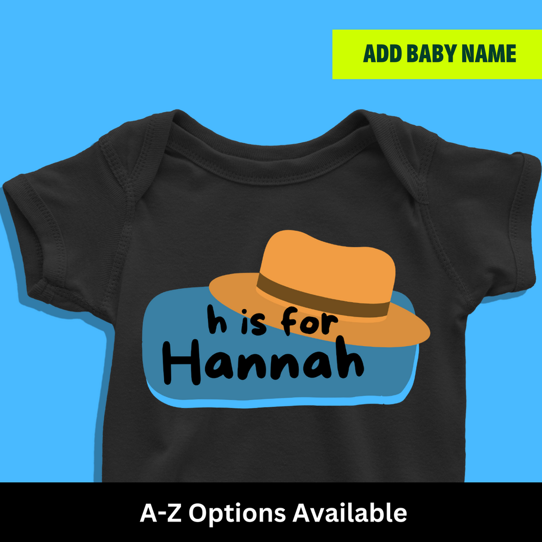 H For Baby Name Personalized Onesie or T Shirt
