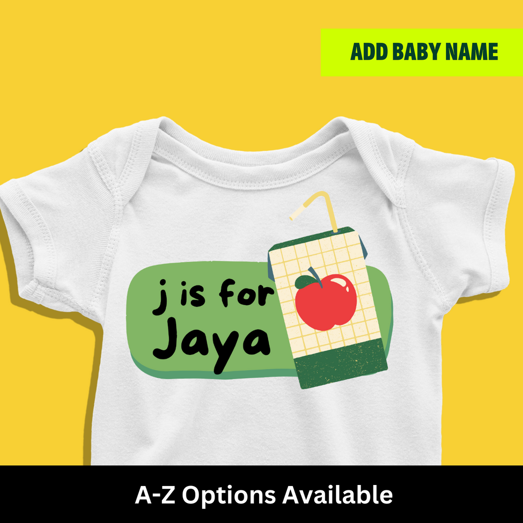 J For Baby Name Personalized Onesie or T Shirt