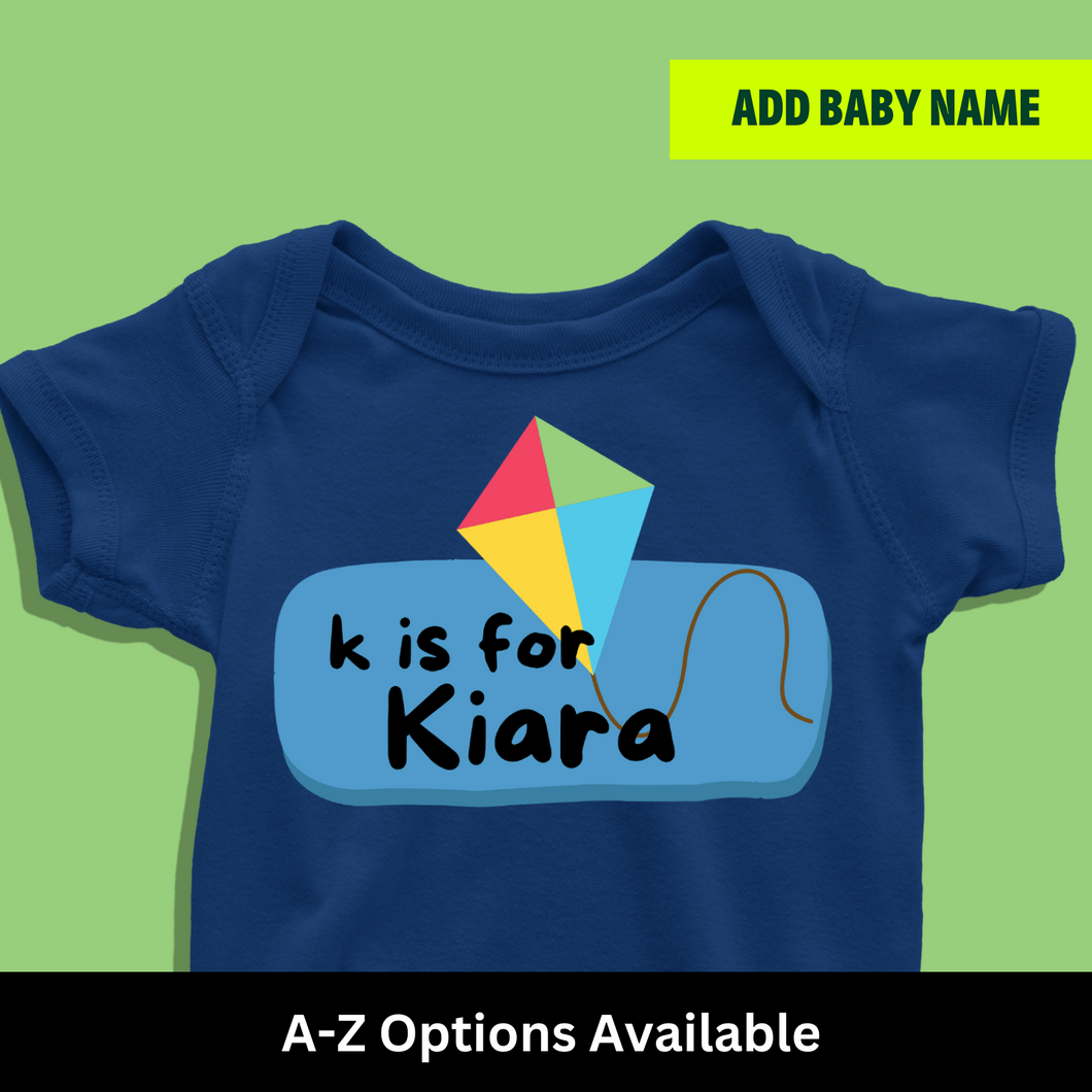 K For Baby Name Personalized Onesie or T Shirt