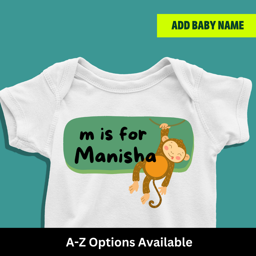 M For Baby Name Personalized Onesie or T Shirt