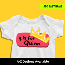 Load image into Gallery viewer, Q For Baby Name Personalized Onesie or T Shirt
