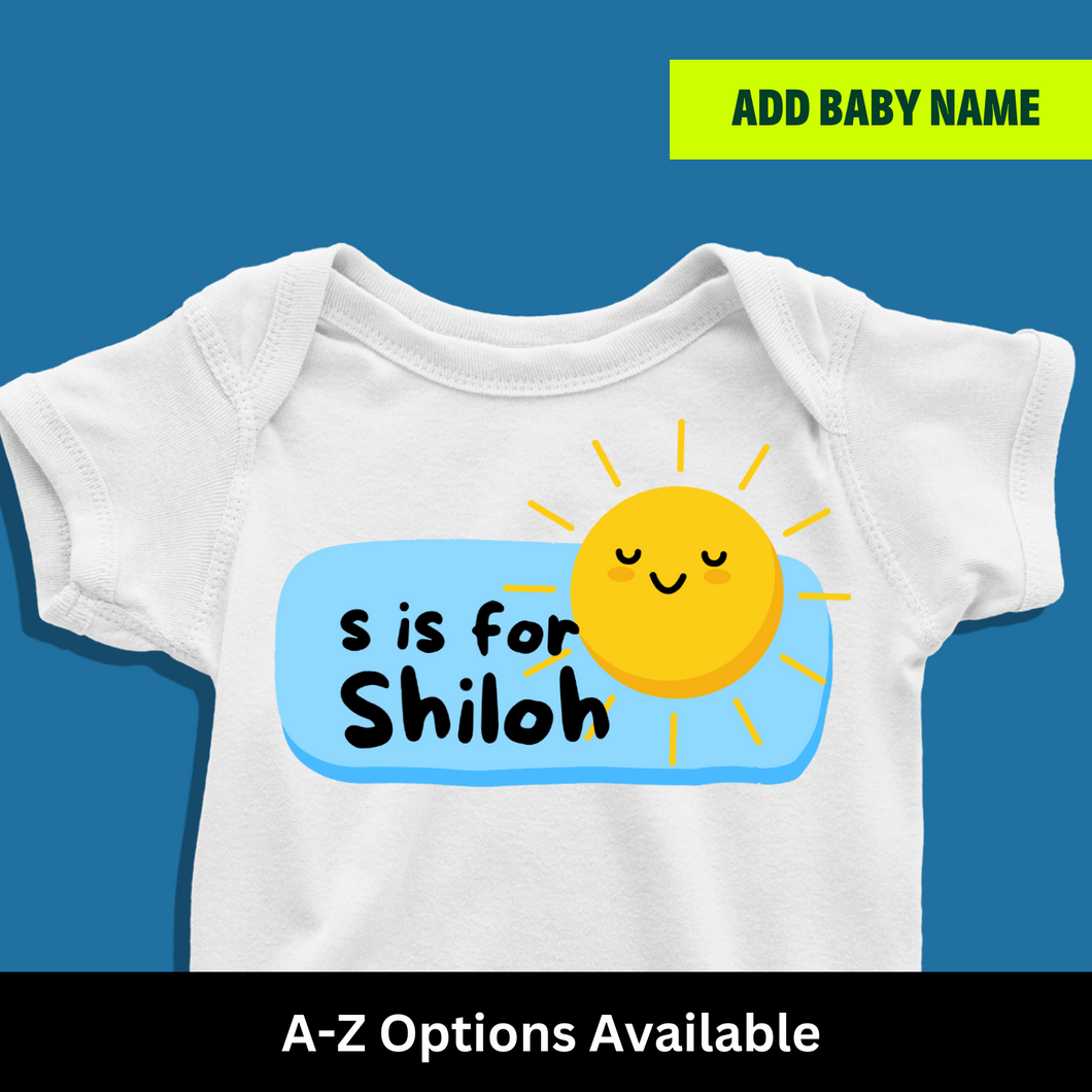 S For Baby Name Personalized Onesie or T Shirt