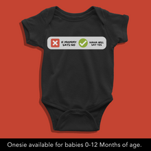 Load image into Gallery viewer, If Mommy Says No, Nana will say yes (Choose any relative) Onesie or T Shirt
