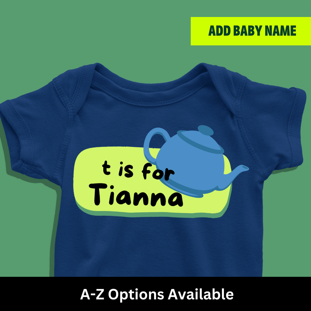 T For Baby Name Personalized Onesie or T Shirt