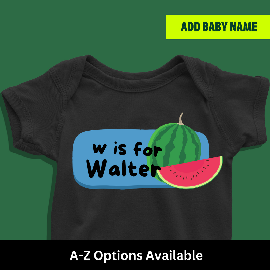 W For Baby Name Personalized Onesie or T Shirt