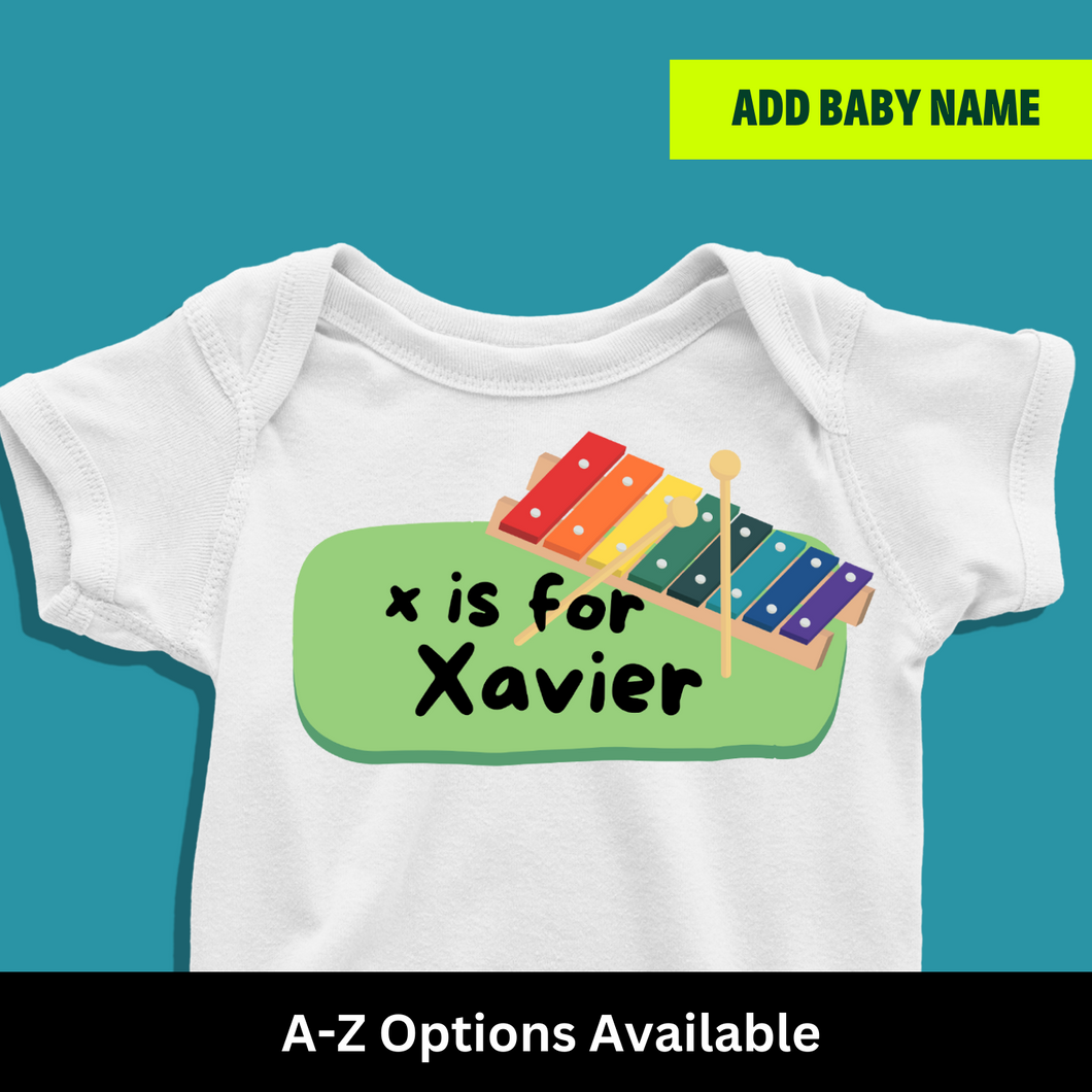X For Baby Name Personalized Onesie or T Shirt