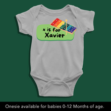 Load image into Gallery viewer, X For Baby Name Personalized Onesie or T Shirt
