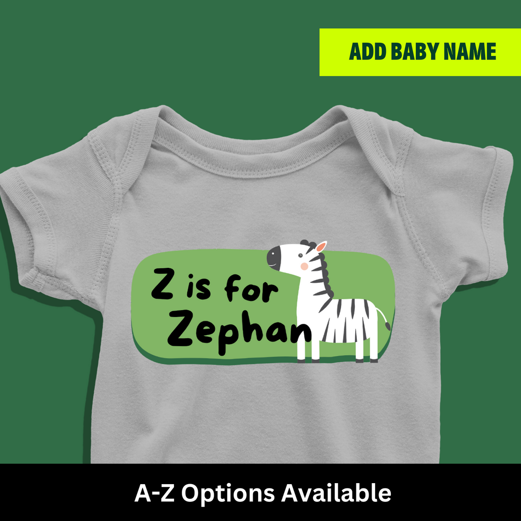 Z For Baby Name Personalized Onesie or T Shirt