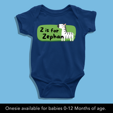 Load image into Gallery viewer, Z For Baby Name Personalized Onesie or T Shirt
