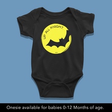 Load image into Gallery viewer, Bat-Baby - Up all Knight Onesie or T-Shirt
