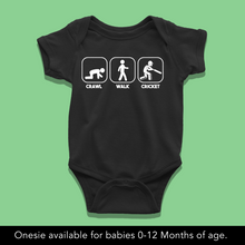 Load image into Gallery viewer, Crawl Walk Cricket Onesie - Little Cricket Fan Onesie or T-Shirt
