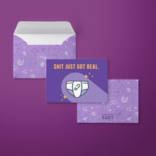 Load image into Gallery viewer, Shit Just Got Real - Customised Greeting Card
