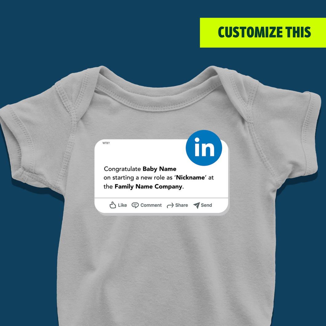 Linkedin New Role Update: Customizable Nickname Onesie