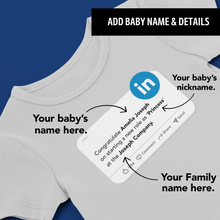 Load image into Gallery viewer, Linkedin New Role Update: Customizable Nickname Onesie
