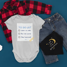 Load image into Gallery viewer, Baby To-Do List Baby Onesie
