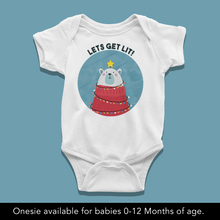 Load image into Gallery viewer, Let&#39;s Get Lit Onesie - Christmas Collection
