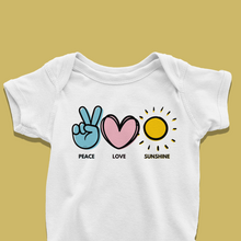 Load image into Gallery viewer, Peace Love &amp; Sunshine - Baby Onesie or T-Shirt
