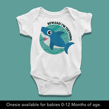 Load image into Gallery viewer, Beware I&#39;m Teething Baby Onesie
