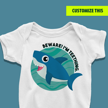 Load image into Gallery viewer, Beware I&#39;m Teething Baby Onesie
